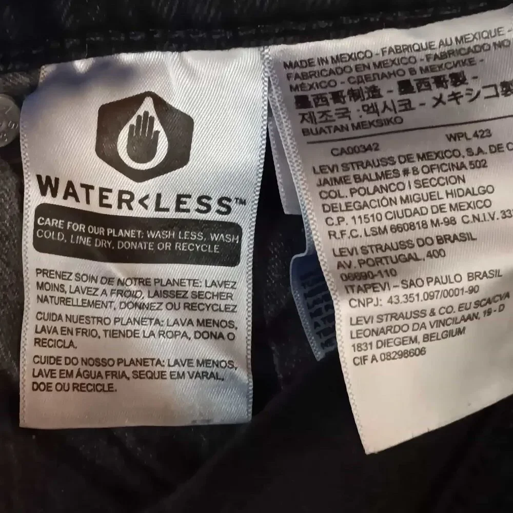 Levis 511 Mens Jeans Black Denim Slim Fit Straight Leg Dark Wash Size W33 L32 - Picture 5 of 7